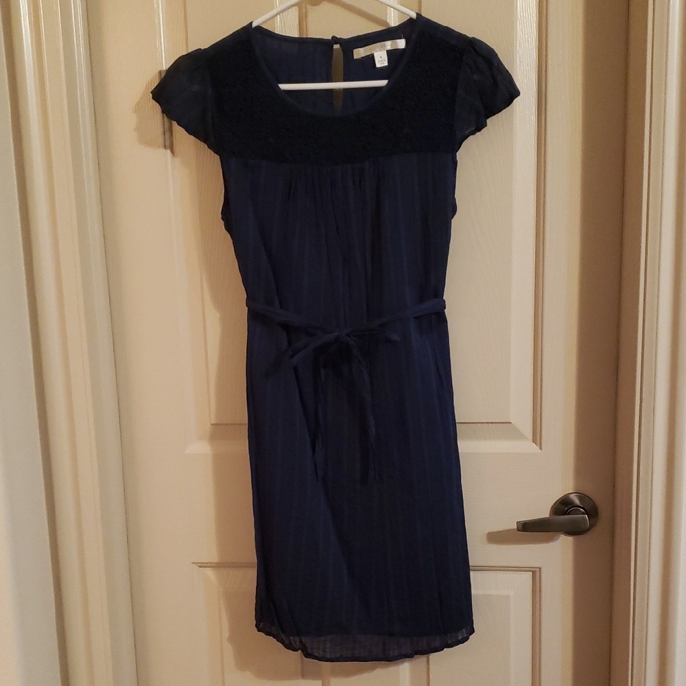 LC Lauren Conrad Navy Midi Dress